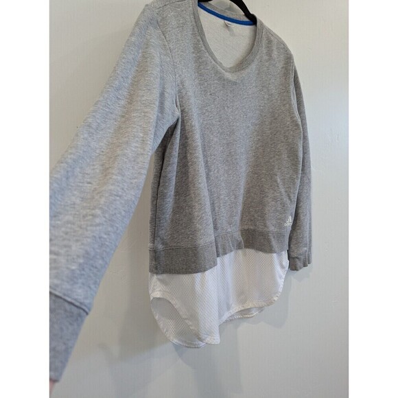 Adidas Sweater Womens Size Large Gray Dual Layer Sweatshirt - Picture 5 of 11